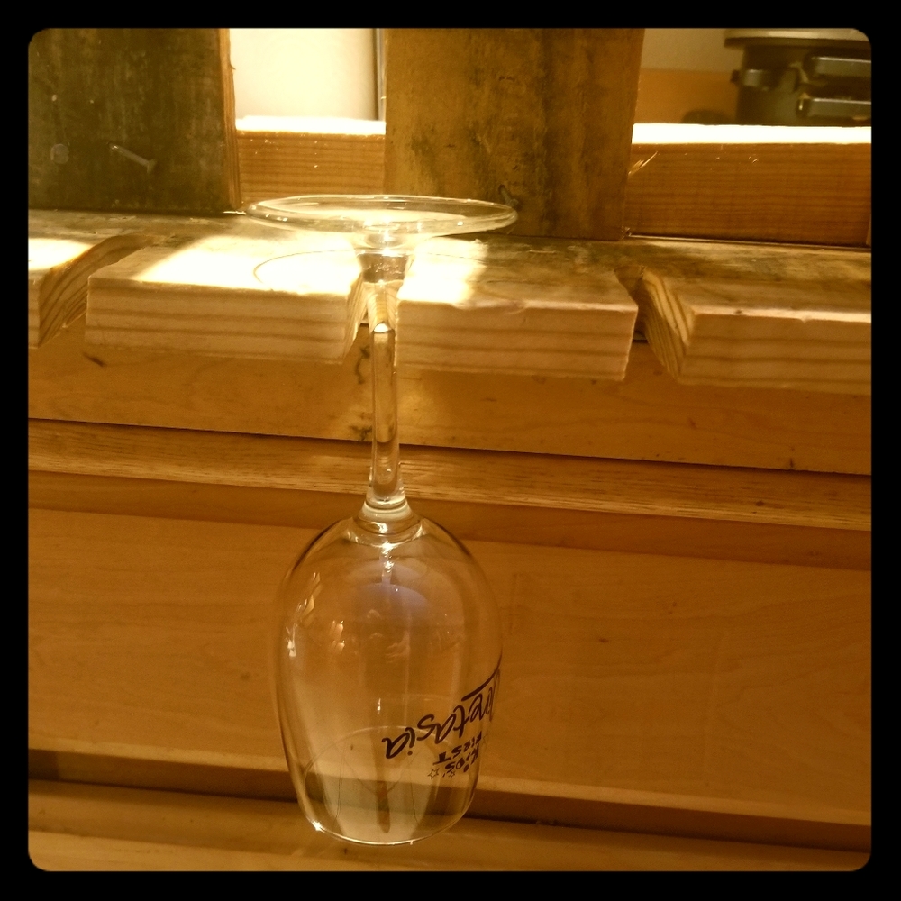 Wine bottle and wine glass holder